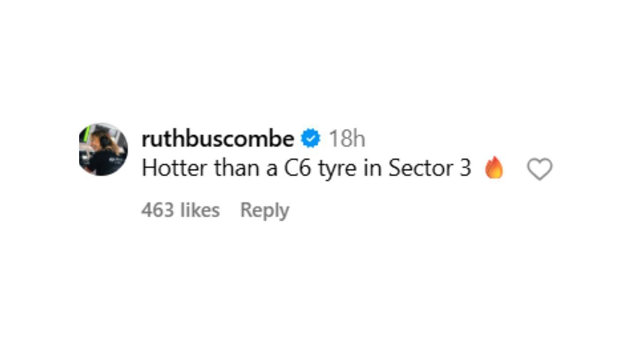 Snapshot of Buscombe's comment on Donaldson's post. Credits-Instagram